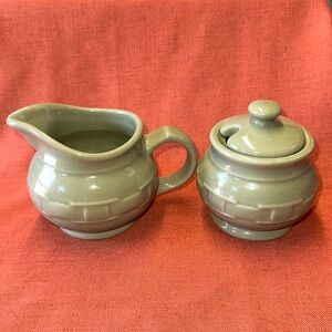 Longaberger creamer and sugar